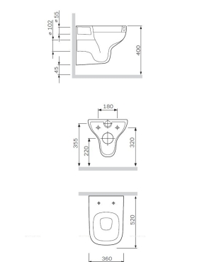 Унитаз подвесной Am.Pm Like C801700SC белый с сиденьем с микролифтом - 8 изображение