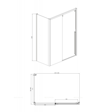 Душевой уголок 120х80 см Bravat SlimLine BS120.3104A, стекло прозрачное - 5 изображение