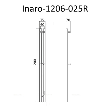 Полотенцесушитель электрический Маргроид Inaro 120х9 см Inaro-1206-025R хром - 6 изображение