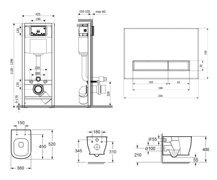 Комплект подвесной безободковый унитаз Lavinia Boho Bell Pro Rimless, микролифт, 75110011 - 7 изображение