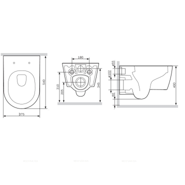 Унитаз подвесной безободковый Am.Pm Func C8F1701MWSC с крышкой-сиденьем микролифт белый - 11 изображение