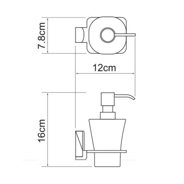 Дозатор для жидкого мыла Wasserkraft Exter K-5299 - 3 изображение