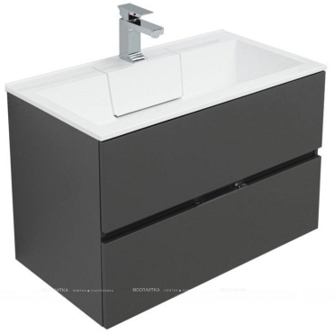 Комплект мебели для ванной Aquanet Алвита 80 серый антрацит - 11 изображение