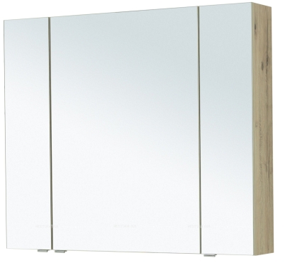 Зеркальный шкаф Aquanet Алвита New 100 дуб веллингтон белый - 4 изображение