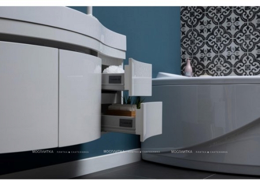 Комплект мебели для ванной Aquanet Опера 115 L 2 двери 2 ящика белый - 7 изображение