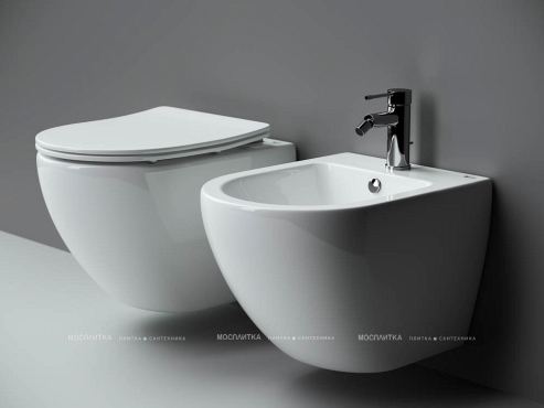 Комплект подвесной безободковый унитаз Ceramica Nova Metropol Rimless с крышкой-сиденьем CN4002 + инсталляция для унитазов Bocchi 8010-1000 - 4 изображение
