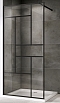 Душевая перегородка Abber Immer Offen 120х200 см AG63120B8 профиль черный, стекло прозрачное
