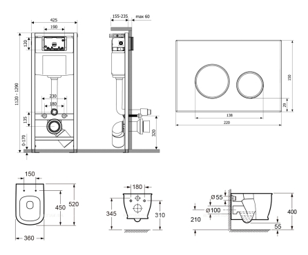 Комплект подвесной безободковый унитаз Lavinia Boho Bell Pro Rimless, микролифт, 75110032 - 7 изображение