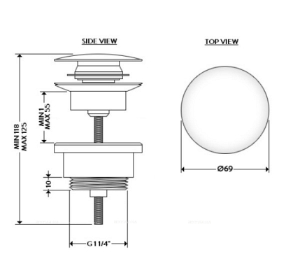 Донный клапан Galassia Dream 9916BI клик-клак с керамической крышкой, белый - 2 изображение