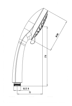 Душевая лейка Lemark 5-функциональная, LM0125C - 2 изображение