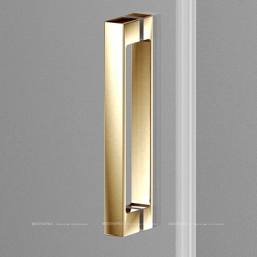 Душевая дверь Vincea Alpha 110х190 VDS-3AL110CLG, профиль брашированное золото, стекло прозрачное - 2 изображение