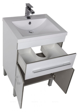 Комплект мебели для ванной Aquanet Верона 58 1 ящ 2 дв белый зеркало камерино - 5 изображение