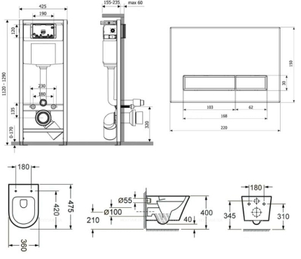 Комплект подвесной безободковый унитаз Lavinia Boho Biore Compacto Rimless, микролифт, 75110164 - 7 изображение