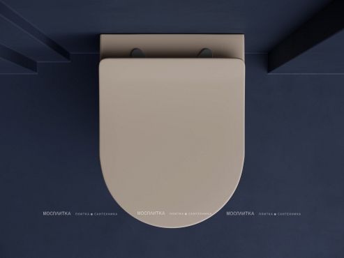 Комплект подвесной безободковый унитаз Ceramica Nova Balearica CN6000MC капучино матовый с сиденьем микролифт + инсталляция Am.Pm ProC I012707.0238 с клавишей смыва ProC S, чёрная матовая - 4 изображение