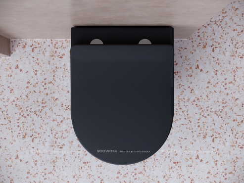 Комплект подвесной безободковый унитаз Ceramica Nova Balearica CN6000MB черный матовый с сиденьем микролифт + инсталляция Geberit Delta 458.149.21.1 с кнопкой, хром глянцевый - 4 изображение