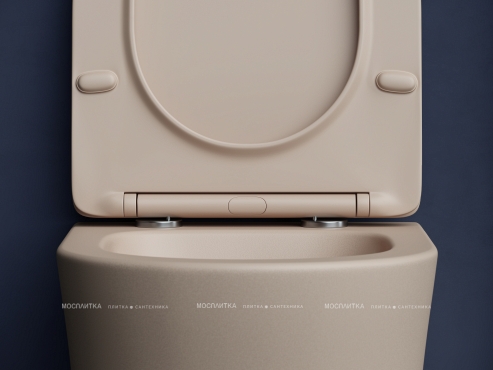 Комплект подвесной безободковый унитаз Ceramica Nova Balearica CN6000MC Капучино матовый с сиденьем Микролифт + инсталляция для унитазов Bocchi 8010-1000 - 5 изображение