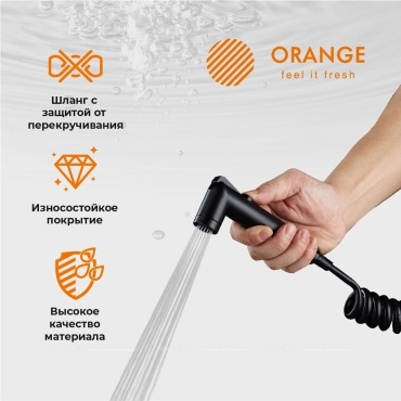 Гигиенический душ Orange HS011bk глянцевый, черный - 4 изображение