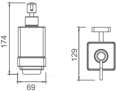Дозатор для жидкого мыла Aquanet 6581 хром - 2 изображение