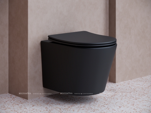 Комплект подвесной безободковый унитаз Ceramica Nova Balearica CN6000MB Черный матовый с сиденьем Микролифт + инсталляция Creto Standart 1.0 - 2 изображение