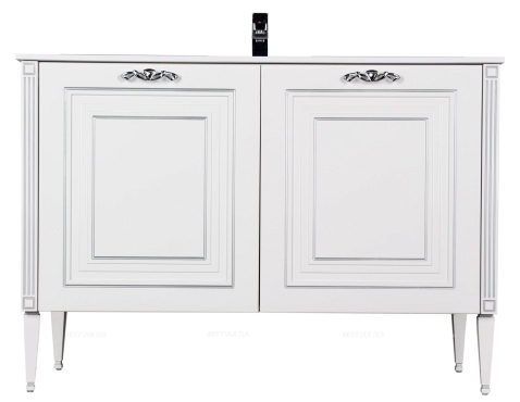 Комплект мебели для ванной Aquanet Паола 120 белый патина серебро - 4 изображение