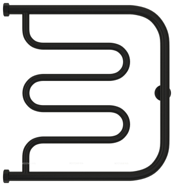 Полотенцесушитель водяной Сунержа Лира 50х50 см 31-0011-5050 матовый черный - 2 изображение