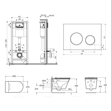 Комплект подвесной безободковый унитаз Lavinia Boho Rimless, с функцией биде, микролифт, 87561150 - 8 изображение