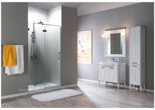 Комплект мебели для ванной Aquanet Паола 90 белый патина серебро - 10 изображение