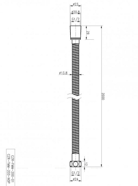 Шланг для душа 200 см Cezares CZR-FMM-200-NOP, чёрный матовый - 2 изображение