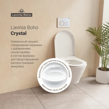 Комплект подвесной безободковый унитаз Lavinia Boho Elegant Rimless, микролифт, 87561086 - 8 изображение