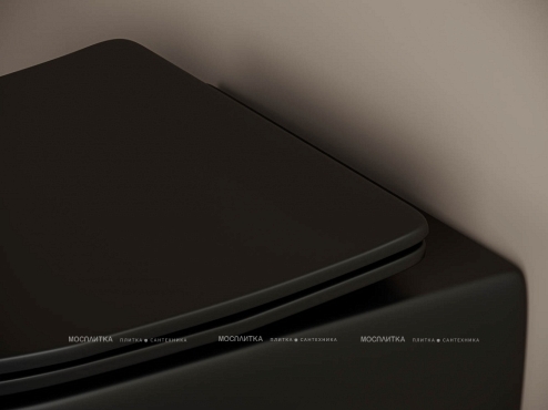 Комплект подвесной безободковый унитаз Ceramica Nova Metropol Rimless с крышкой-сиденьем CN4002MB, черный матовый + инсталляция Am.Pm ProC I012707.0138 с клавишей смыва ProC L, чёрная матовая - 11 изображение