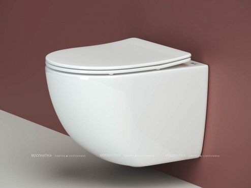 Комплект подвесной безободковый унитаз Ceramica Nova Forma Rimless CN3009 с крышкой-сиденьем + инсталляция Geberit Duofix UP320 111.300.00.5 - 4 изображение