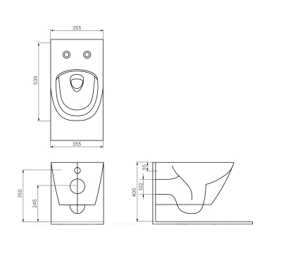 Унитаз подвесной безободковый beWash Bogen 88303214 с крышкой-сиденьем микролифт, матовый белый - 5 изображение