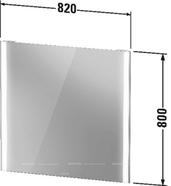 Зеркало Duravit XViu XV70320B2B2 82 x 4 x 80 см с подсветкой, сенсорное управление, черный матовый - 2 изображение