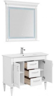 Комплект мебели для ванной Aquanet Селена 105 белый/серебро 3 ящика, 2 двери - 3 изображение
