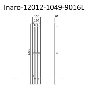 Полотенцесушитель электрический Маргроид Inaro-12012-1049-9016L 15х120 - 6 изображение