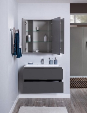 Комплект мебели для ванной Aquanet Алвита 90 серый антрацит - 16 изображение