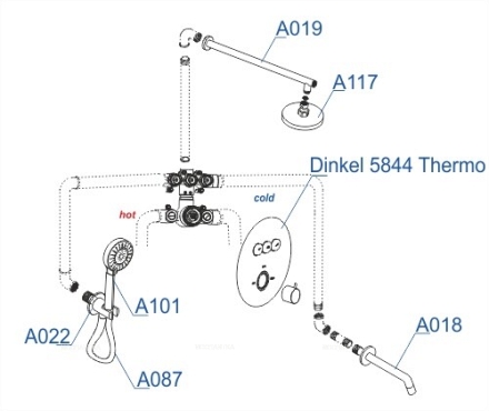 Душевой комплект WasserKRAFT Dinkel A175817 встраиваемый, хром - 12 изображение