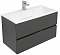 Комплект мебели для ванной Aquanet Алвита 90 серый антрацит - 8 изображение