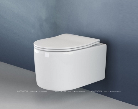 Комплект подвесной безободковый унитаз Ceramica Nova Moments Rimless CN3003 37 x 49 x 34 см с сиденьем Soft Close + инсталляция Am.Pm ProI 012704 - 2 изображение