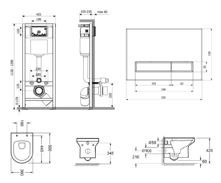 Комплект подвесной безободковый унитаз Lavinia Boho Grance Hill Rimless, микролифт, 87561010 - 11 изображение