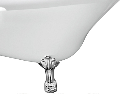 Акриловая ванна Ceruttispa Vico CT7204 на львиных алюминиевых хромированных лапах 150Х70х73 - 3 изображение