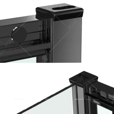 Душевой уголок RGW CL-34 В 32093488-14 80x80 см дверь раздвижная стекло прозрачное черный - 4 изображение