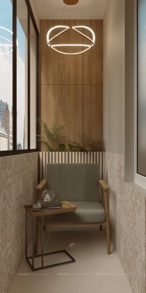 Дизайн Балкон в стиле Современный в бежевом цвете №13137 - 3 изображение