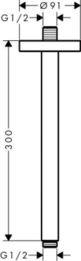 Кронштейн для верхнего душа Axor ShowerSolutions 26433820, 30 см, шлифованный никель - 2 изображение