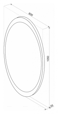 Зеркало Art&Max Ovale 60 см AM-Ova-600-1050-DS-F-H с подсветкой - 5 изображение
