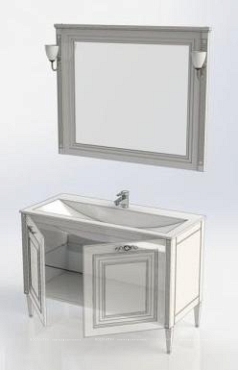 Комплект мебели для ванной Aquanet Паола 120 белый/патина золото - 7 изображение