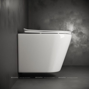 Комплект подвесной безободковый унитаз Ceramica Nova HighLight Rimless CN1804 с ультра-тонким сиденьем SoftClose + инсталляция Am.Pm ProC I012707 - 3 изображение