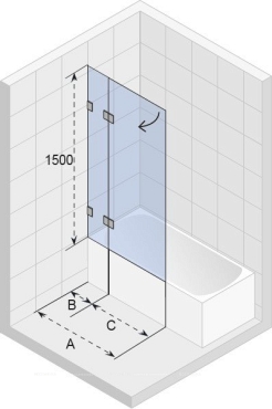 Шторка на ванну Riho VZ Scandic M109 V 1000x1500 R, GX0607202 - 2 изображение