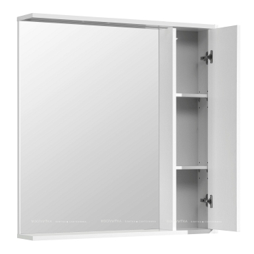 Зеркальный шкаф Aquaton Стоун 1A228302SX010 80 x 83.3 см, с подсветкой, белый глянцевый - 2 изображение
