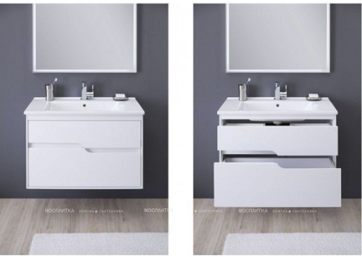 Комплект мебели для ванной Aquanet Модена 85 белый глянец - 10 изображение
